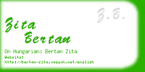 zita bertan business card